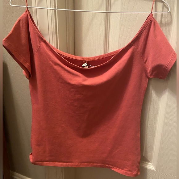Peach crop top with front keyhole - Express One Eleven medium - brand new w/ tag - Picture 2 of 3